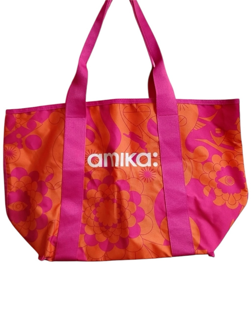 NWOT Amika Pink and Orange Tote Bag